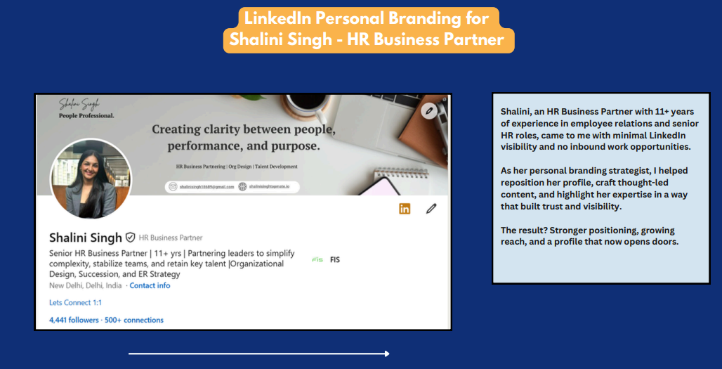 Before and after LinkedIn profile transformation